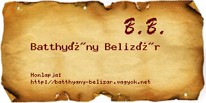 Batthyány Belizár névjegykártya